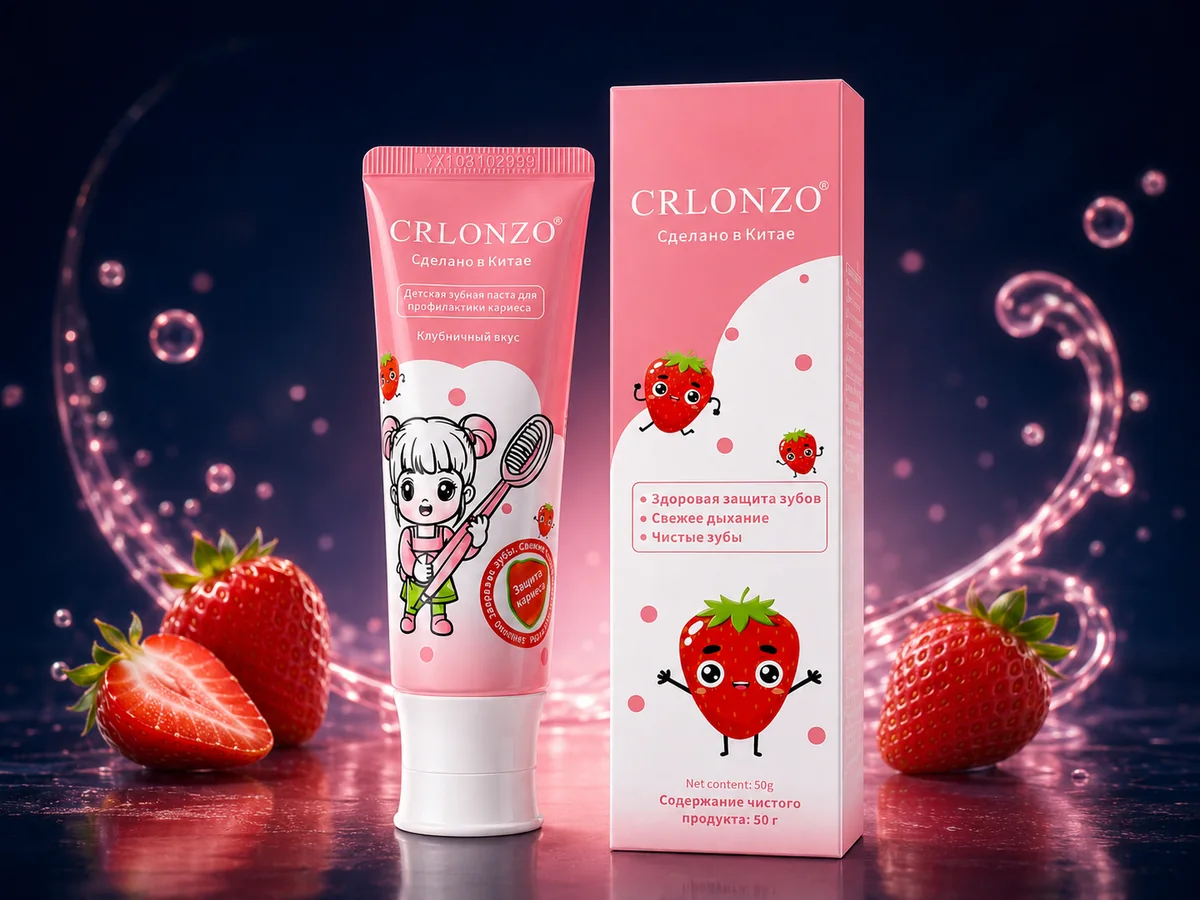 CRLONZO детская клубничная зубная паста 50 г